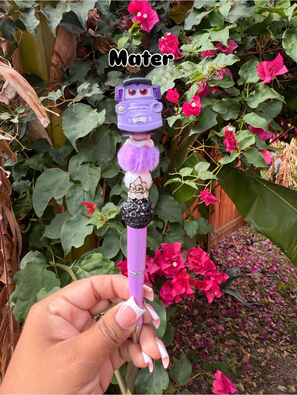 Purple Mater Character Pen with Pom Pom New custom made